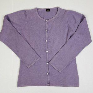Sobha 100%‎ Cashmere Cardigan Sugar Plum Purple Nepal Women's Small Gently Worn